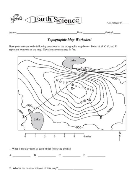 Topography Worksheets Easy Teacher Worksheets Topographic Map Profile Worksheet - Topographic Map Profile Worksheet