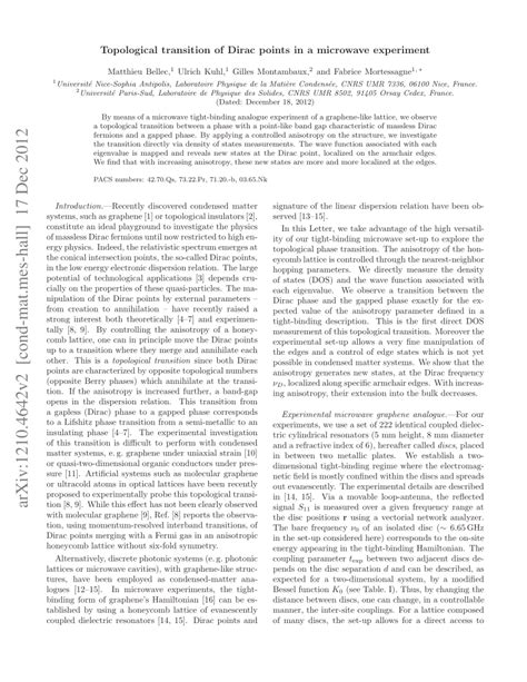 Full Download Topological Transition Of Dirac Points In A Microwave 