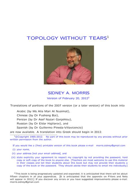 Topology Without Tears Solution