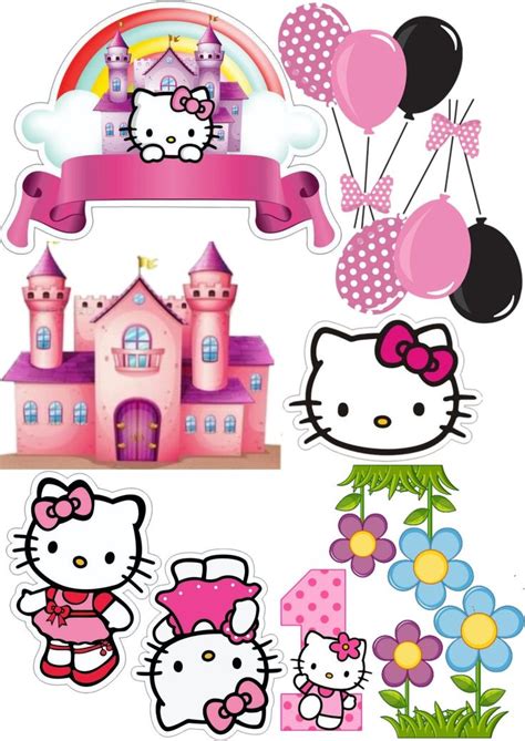 TOPPER HELLO KITTY - Hello Kitty Edible Cupcake Cookie Toppers