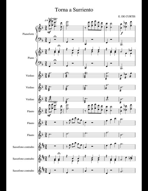 torna a surriento orchestra score