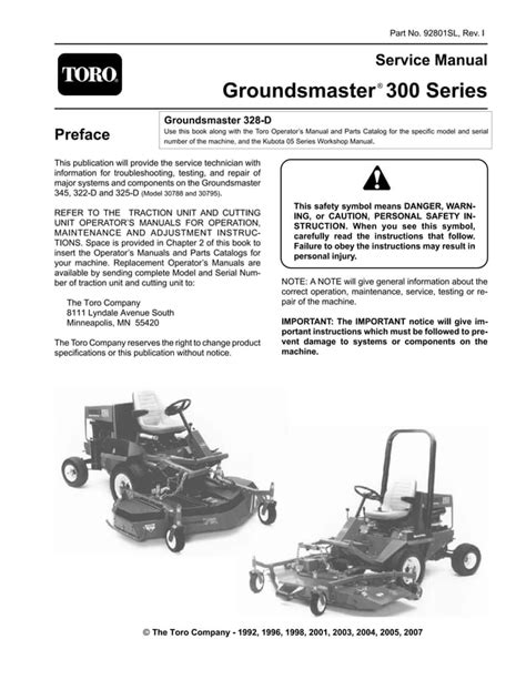 Download Toro Groundsmaster 322D Maintenance Manual 