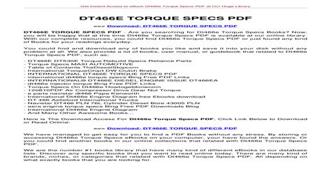 Download Torque Specs Dt466 Engine File Type Pdf 