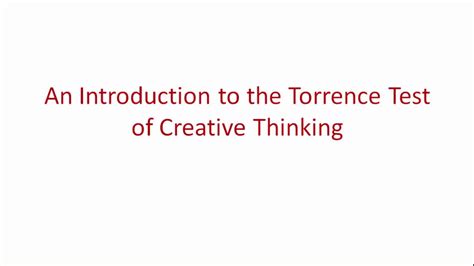 Torrance Test Of Creative Thinking