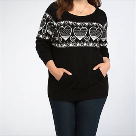 torrid Sweaters Torrid Fair Isle Heart Print Knit ... - Poshmark