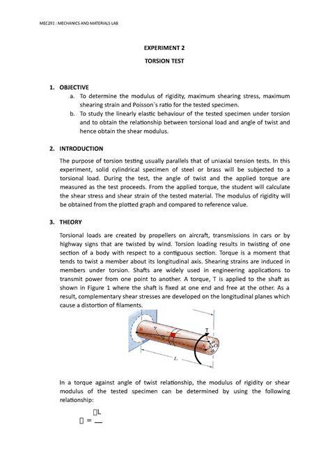 torsion test lab report theory