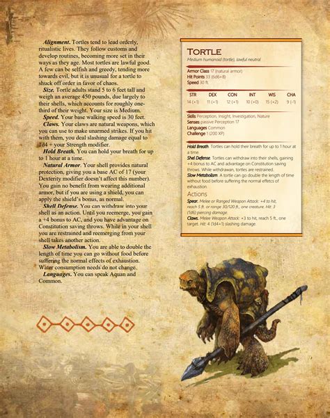 Tortle Dnd 5e