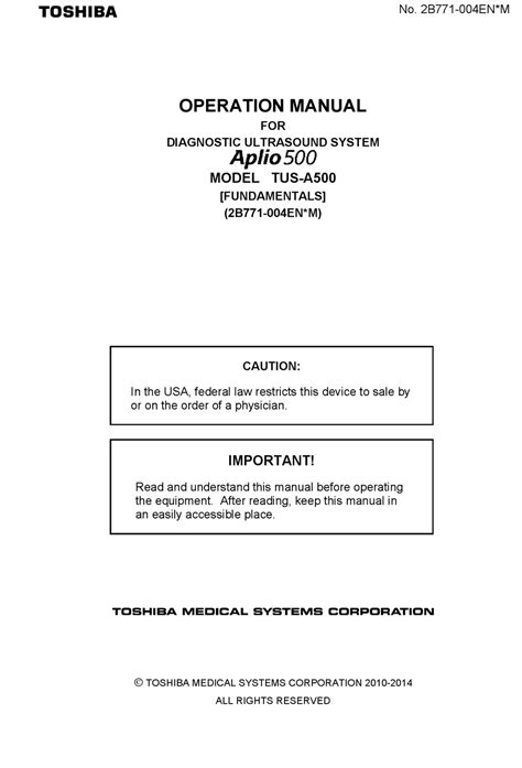 Read Toshiba Aplio Manual 
