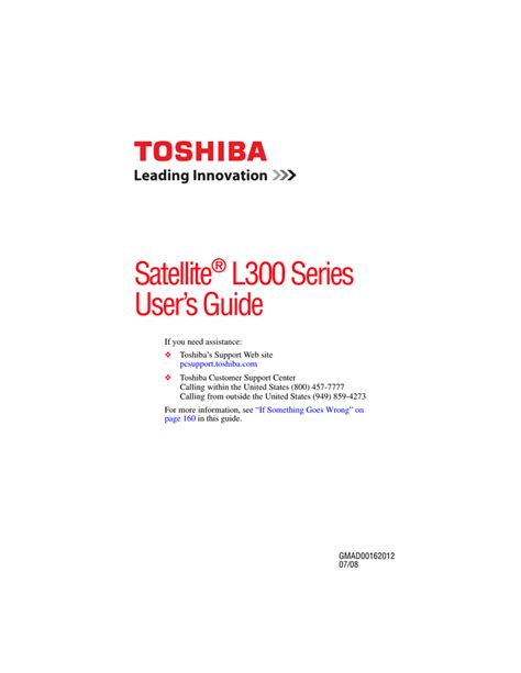 Read Online Toshiba Satellite L300 User Guide 