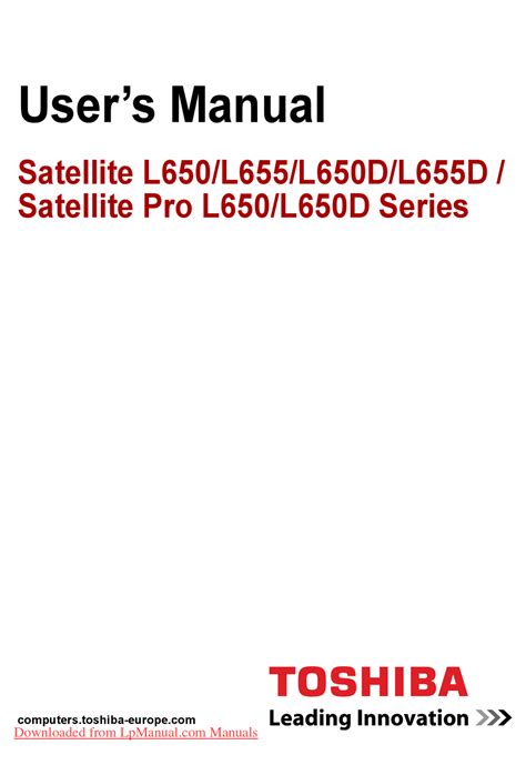 Download Toshiba Satellite L650 Manual 