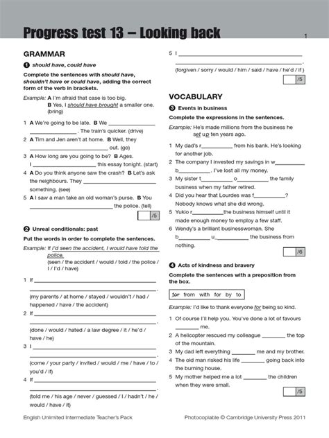 Total English Intermediate Progress Tests