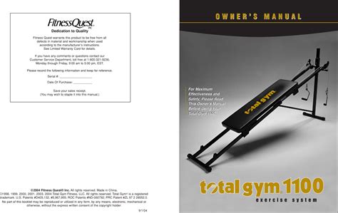 total gym 5000 exercise manual