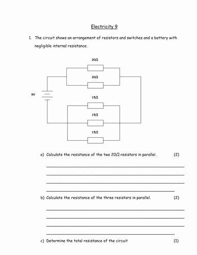 Total Resistance Worksheet Kidsworksheetfun Parallel Circuit Practice Worksheet - Parallel Circuit Practice Worksheet