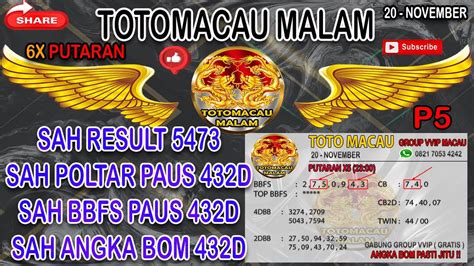 TOTO MACAU MALAM INI：Live Toto Macau 4D Draw Keluaran Hari Ini Paling Baru 2024