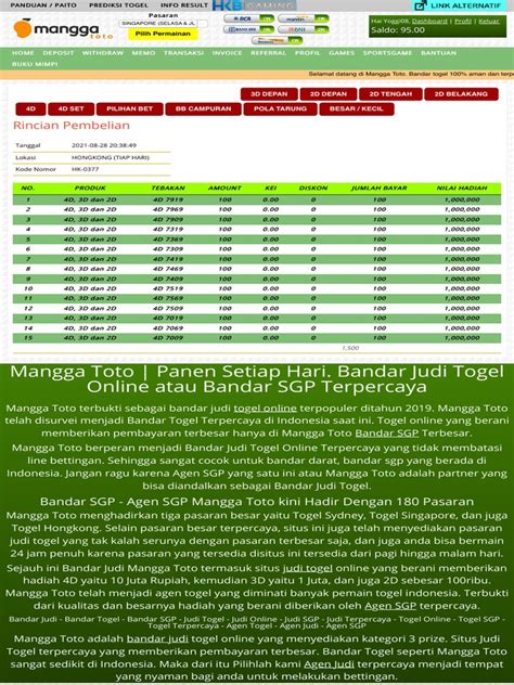 TOTO PANEN - MANGGA TOTO PANEN SETIAP HARI Sistem Login Informasi Data