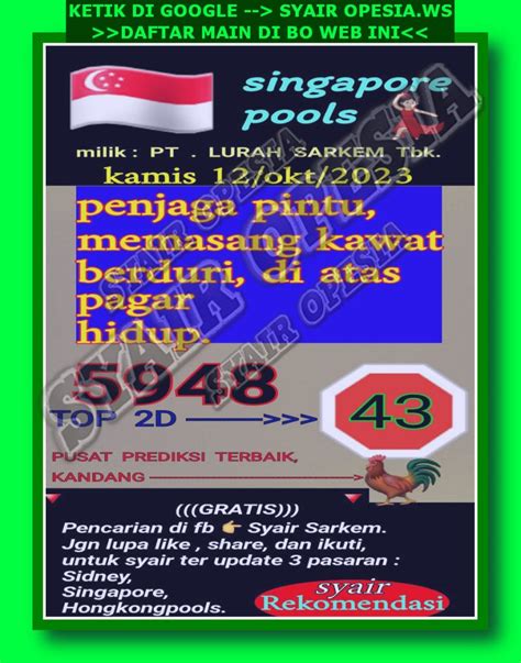 TOTO SINGAPURA - Keluaran Togel Singapore, Data Pengeluaran Toto SGP Hari Ini 2024