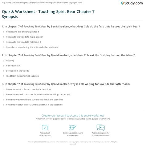 Read Touching Spirit Bear Questions By Chapter 