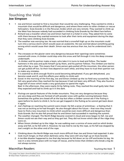 Read Touching The Void Macmillan Readers 