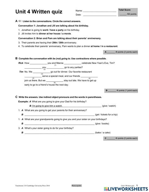 touchstone 2 quiz unit 4