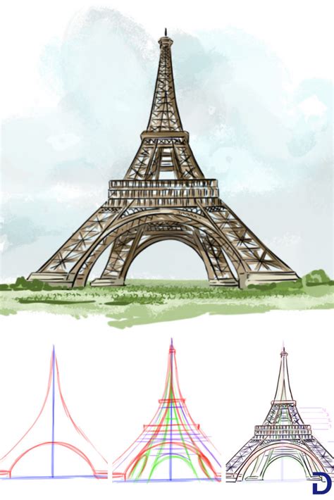 Tour Eiffel Dessin 3d Facile   Tour Eiffel Simple Modélisation 10mins Cults 3d - Tour Eiffel Dessin 3d Facile