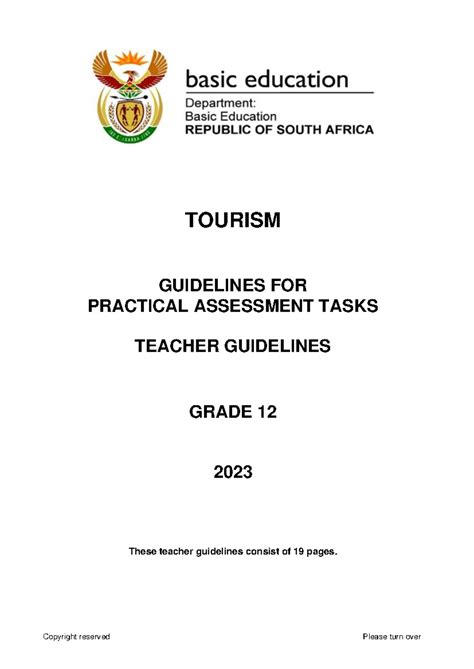 tourism guidelines for practical assessment tasks 2012