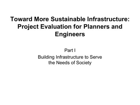 Download Toward More Sustainable Infrastructure Project Evaluation For Planners And Engineers 