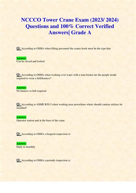 Read Tower Crane Test Questions And Answers 