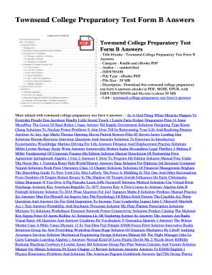 Download Townsend College Preparatory Test Form B Answers 