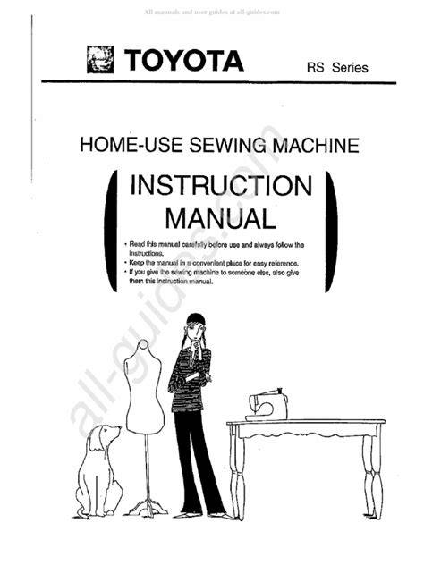 toyota sewing machine manuals