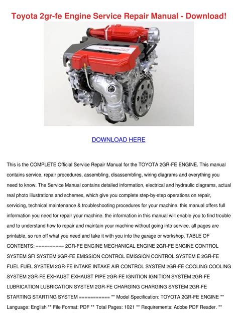 Download Toyota 1Nr Fe Engine Manual 