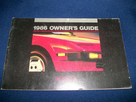 Full Download Toyota Corolla 1986 Owners Guide File Type Pdf 