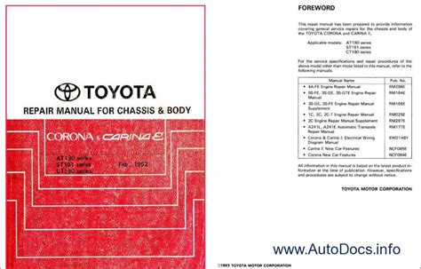 Read Toyota Corona 1983 Repair Manual Carolhodgson 