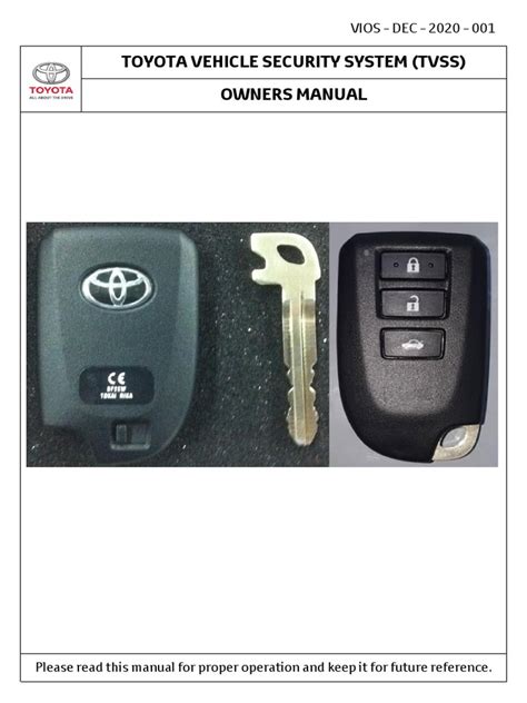 Full Download Toyota Vehicle Security System Owners Guide 