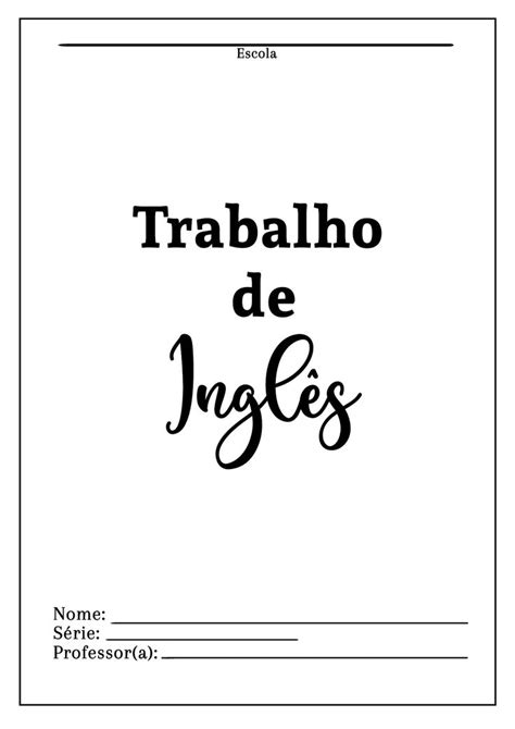 Trabalho De Ingles Capa