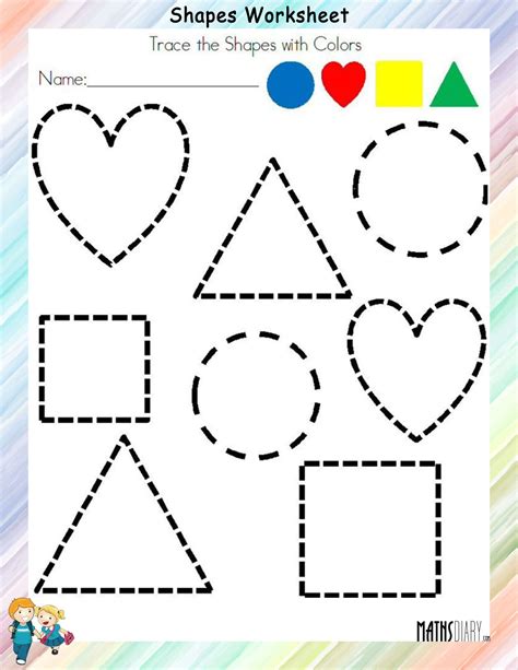 Trace Amp Color Shapes Worksheets K5 Learning Kindergarten Shaoe Worksheet - Kindergarten Shaoe Worksheet