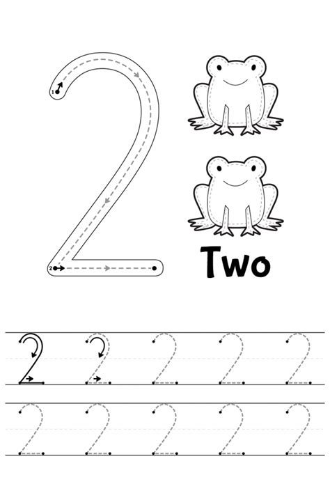 Trace And Color The Number 2 Coloring Page Number Two Coloring Pages - Number Two Coloring Pages