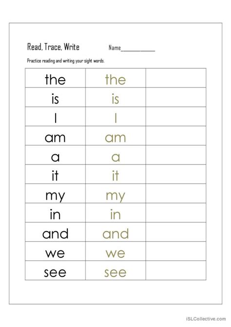 Trace And Write Sight Words Worksheets Tracing Sight Sight Word Trace Worksheet - Sight Word Trace Worksheet