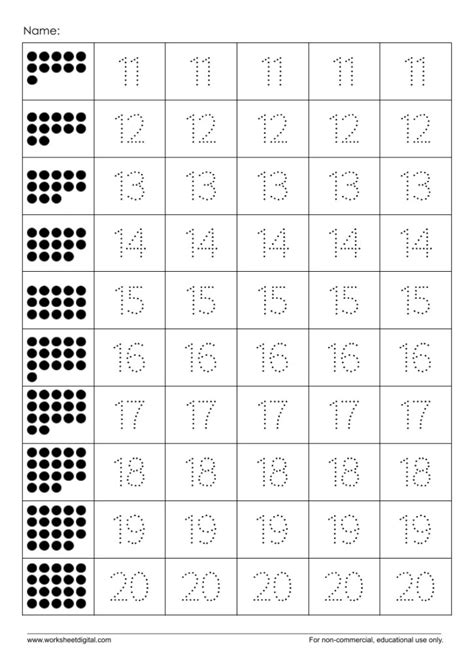 Trace Numbers 11 20 Worksheet Free Printable Puzzle Tracing Numbers 11 20 Worksheet - Tracing Numbers 11 20 Worksheet
