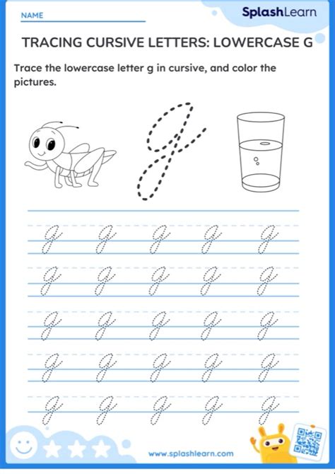 Tracing Cursive Letters Lowercase G Splashlearn Cursive Lower Case G - Cursive Lower Case G