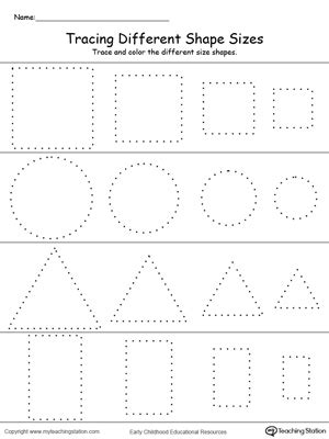 Tracing Different Shape Sizes Square Circle Triangle And Triangle Rectangle Circle Oval Square - Triangle Rectangle Circle Oval Square