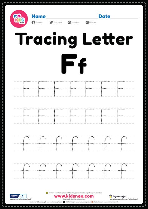 Tracing Letter F Letter F Tracing Sheet Traceable Letter F Tracing Page - Letter F Tracing Page