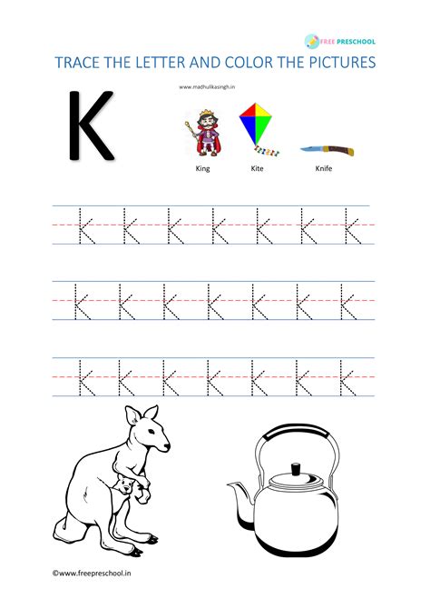 Tracing Letter K Letter K Tracing Sheet Traceable Letter K Tracing Pages - Letter K Tracing Pages