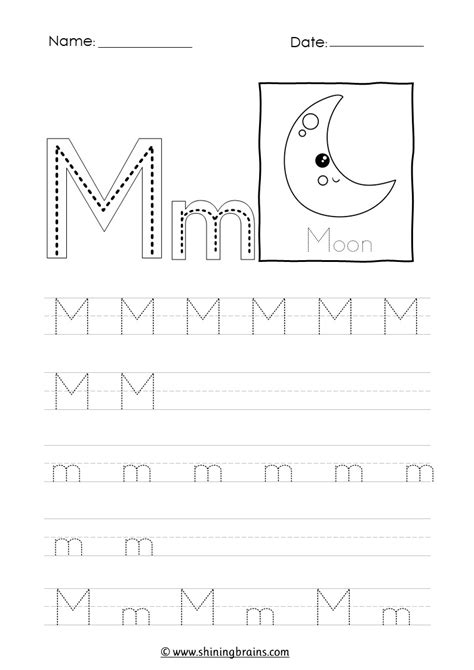 Tracing Letter M M Worksheet Shiningbrains Com Letter M Tracing Worksheet - Letter M Tracing Worksheet
