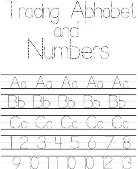tracing letters and numbers for preschoolers give