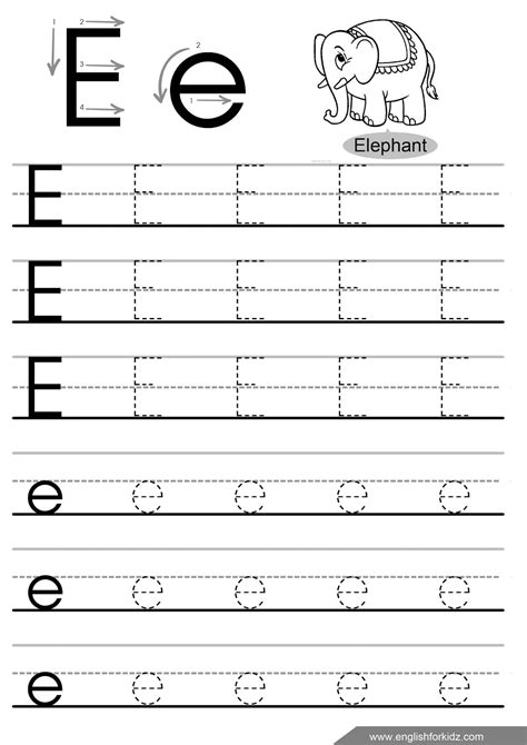 Tracing The Letter E E K5 Learning Letter E Tracing Worksheet - Letter E Tracing Worksheet