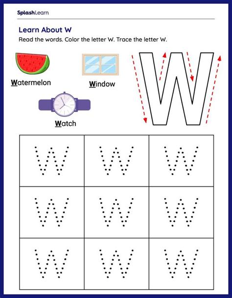 Tracing The Letter W W K5 Learning Letter W Kindergarten Worksheet - Letter W Kindergarten Worksheet