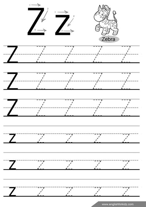 Tracing The Letter Z Z K5 Learning Letter Z Worksheets For Kindergarten - Letter Z Worksheets For Kindergarten