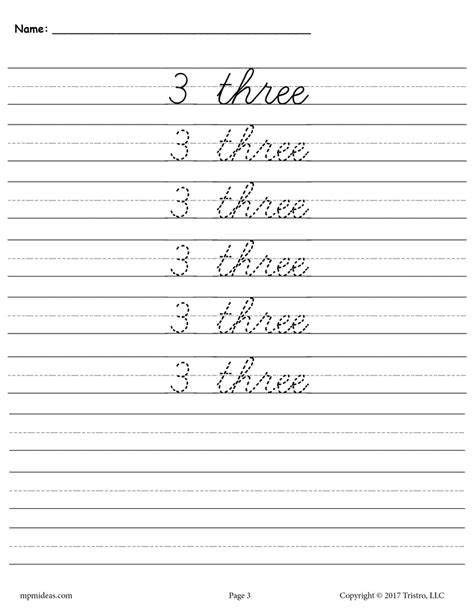 Tracing Worksheet Cursive Numbers 3 And 4 Number 4 Worksheet - Number 4 Worksheet
