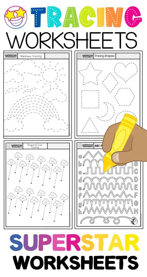 Tracing Worksheets Superstar Worksheets Tracing Paper For Kids - Tracing Paper For Kids