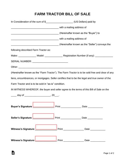 Tractor Purchase Agreement